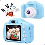 Câmera Digital Infantil Hd Tira Foto E Faz Vídeos De Verdade Com Cartão De Memória 32 Gb (azul)