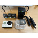 Câmera Gopro Hero 3+ Silver - 2 Baterias Extras E Carregador