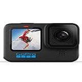 Câmera Gopro Hero10 Black à Prova Com Lcd Frontal, Vídeos 5.3k 60, Fotos 23mp, Chip Gp2, Hypersmooth 4.0, Live Streaming 1080p, Webcam, Conexão Nuvem, Preta
