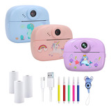 Câmera Infantil Instantânea 40mp Hd Vídeos Full Hd E Jogos Cor Máquina Instantânea Rosa