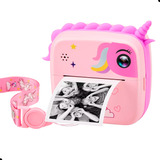 Câmera Instantânea Filmadora Full Hd Infantil Polaroid Unicórnio Jogos Impressão Vídeo Gravadora Menina Maxgroup