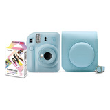 Câmera Instantânea Fujifilm Instax Kit Instax Mini 12 10 Films Bolsa Azul Candy