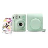 Câmera Instantânea Fujifilm Instax Kit Instax Mini 12 10 Films Bolsa Mint Green