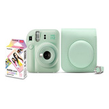 Câmera Instantânea Fujifilm Instax Kit Instax Mini 12 10 Films Bolsa Mint Green