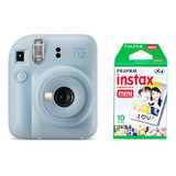 Câmera Instantânea Fujifilm Instax Kit Mini 12 10 Fotos Pastel Blue
