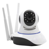 Câmera Ip 360° 3 Antenas Hd Wifi Com Detecção De Movimento