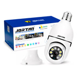 Camera Ip Segurança Lampada Panoramica Wifi Full Hd Espiã Noturna Cor Branco