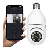 Câmera Ip Segurança Lâmpada Rotativa Panorâmica Wifi Espiã Cor Câmera Lâmpada Branca