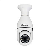 Câmera Lâmpada Epsilon Eps 18 Espiã Giratória Panorâmica Ip Wifi Visão Noturna Cor Branco