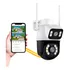 Câmera Lentes Dupla Prova D'água Ip App Icsee Celular Wifi Cor Preto
