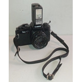 Câmera Máquina Fotográfica Antiga Canon T60 + Flash Olympus 