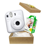 Camera Revela Foto Instax Mini Com Filme 20 Kit Presente Fuj Cor Branca