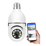Câmera Segurança Ip 360 Lâmpada Wi fi Visão Noturna Áudio Hd Cor Branco