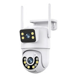Camera Segurança Ip A29 Prova D'agua Duas Lentes App Yoosee Cor Branco