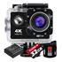 Câmera Sport 4k Controle Prova D'água + Bateria Extra + 32gb