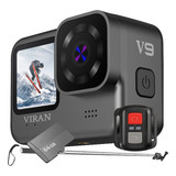 Câmera V9 Sport 4k 60fps Wi fi 64gb Bastão Surf Moto Bike Cor Preto