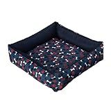 Caminha Pet Quadrada Estampada Cachorro Gato Patinha Azul Marinho M