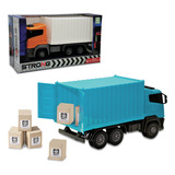 Caminhão Bau De Brinquedo Container 35cm Grande Menino