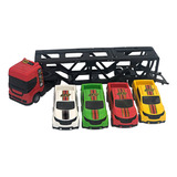 Caminhão De Brinquedo Infantil Cegonheira Com 4 Carrinhos