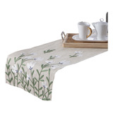Caminho De Mesa Bordado Austrália Floral 40x220 Cm Jolitex