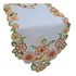 Caminho Trilho De Mesa Bordado Com Flor - Holanda - 1,80m Cor Branco Com Amarelo E Laranja