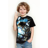 Camisa, Camiseta Criança 5%off Jogo Mortal Kombat Raiden Top