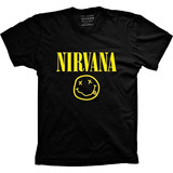 Camisa, Camiseta Silk Banda Nirvana Smile Linda Exclusiva