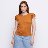 Camisa 3 Babados Suede