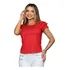 Camisa 3 Babados Suede Blusinha T-shirt Blusa Feminina Moda