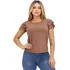 Camisa 3 Babados Suede Blusinha T-shirt Blusa Feminina Moda