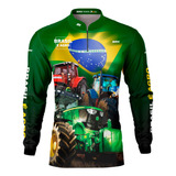 Camisa Agro Brk Brasil É Agro Verde Com Proteção Solar Uv50+