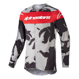 Camisa Alpinestars Racer Tactical 23 Cinza Vermelho Camo