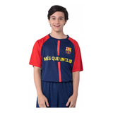 Camisa Barcelona Infantil Símbolo Azul E Vermelho Oficial