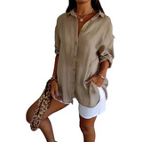 Camisa Basica Femininmanga Longa