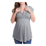 Camisa Bata Gestante Grávida Uniforme Em Malha Com Regulador