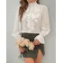 Camisa Blusa Feminina Elegante Babado Laço Social Casual