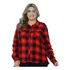 Camisa Blusa Feminina Em Viscose Plus Size Xadrez