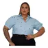Camisa Blusa Feminina Plus Size Bordada Coração Curta