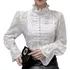 Camisa Blusa Feminina Social Elegante Bordado Babado Luxo
