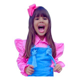 Camisa Blusa Infantil Manga Longa Princesa Luxo Mini Diva