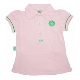 Camisa Blusa Infantil Palmeiras Rosa Menina Polo Oficial 3