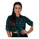 Camisa Blusa Xadrez Feminina