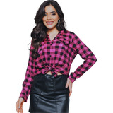 Camisa Blusa Xadrez Moda Feminina Junina Lindas Cores