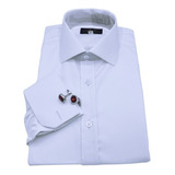 Camisa Branca Italiana Estampa Maquinetada