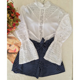 Camisa Branca Laise Manga