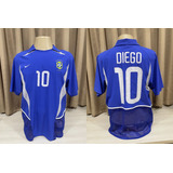 Camisa Brasil Seleção Brasileira Nike #10 Diego De Jogo 2003