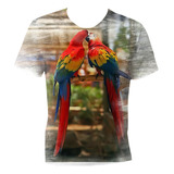 Camisa Camiseta Arara Vermelha