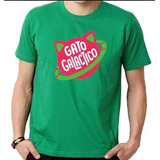 Camisa Camiseta Aulto / Infntil Gato Galatico Verde.