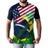 Camisa Camiseta Blusa Bandeira Estados Unidos Brasil Usa Eua