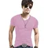 Camisa Camiseta Blusa Masculina Gola V Slim Azul